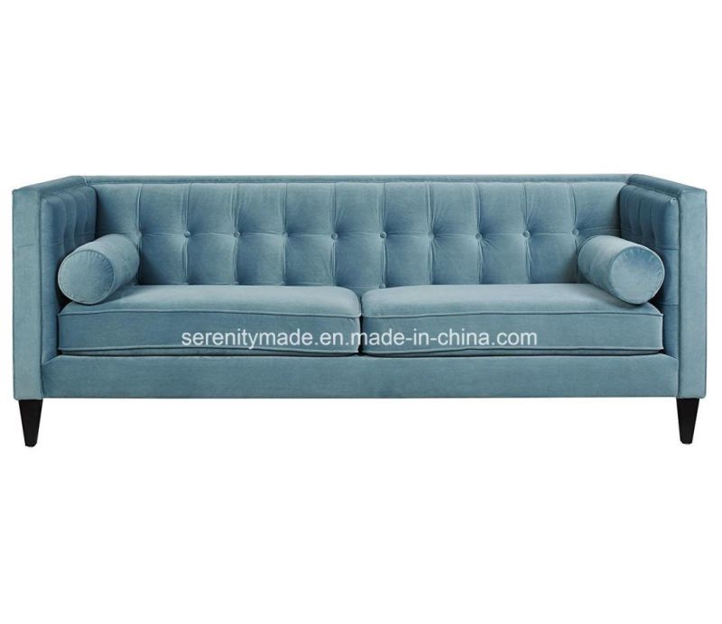 Modern Home Furniture Wooden Velvet Tufted Arm Sofa