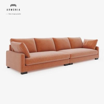 China Medium Back Fabric Couch Furniture Set Home Luxury Living Room Sofa