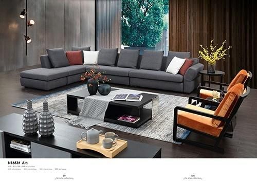 Factory Supply Directly Home Furniture Leather Fabric Upholstery Corner Sofa