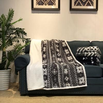 100% Polyester Super Soft Revsible Sherpa Bedding Sofa Blanket