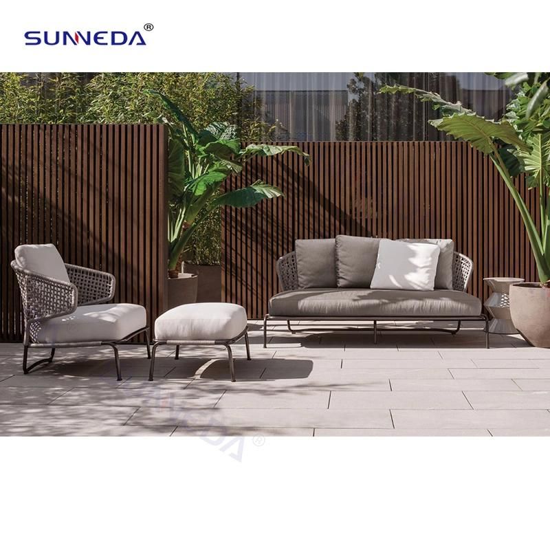 Leisure Waterproof Rope Woven Patio Single Seat Sofa Used in Parks, Balconies and Patio