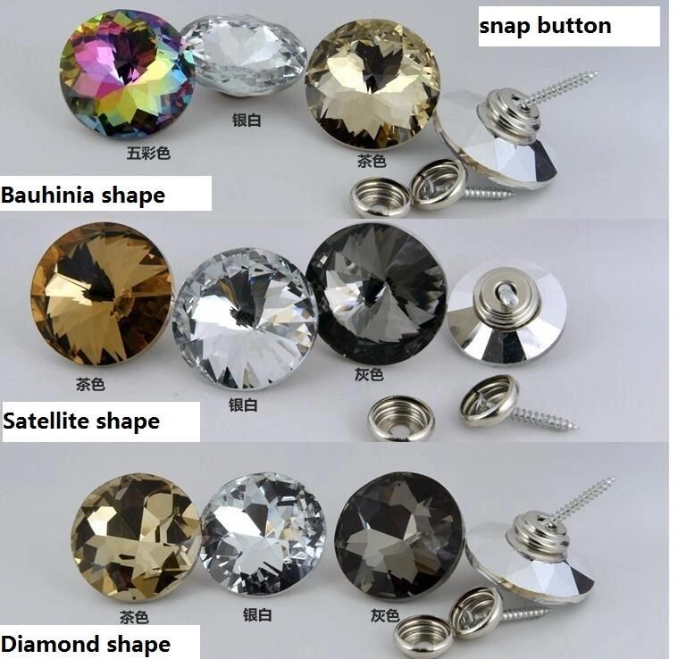 Crystal Buttons Glass Pull Buttons Garment Sofa Decorative for Furniture