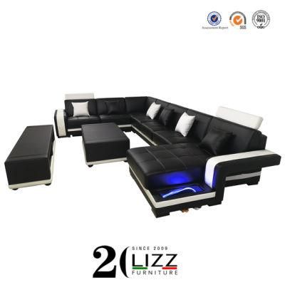 Hot Sell Home Furniture LED Modern Living Room Furniture Sectional Corner Sofa