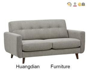 MID-Century Hotel Living Room Pebble-Coloured Linen Sofa