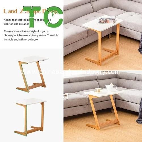 Wholesale Bamboo TV Tray Table Sofa End Couch Table Laptop Desk Snack C Bed Side Table Modern Furniture for Home Office L Shape