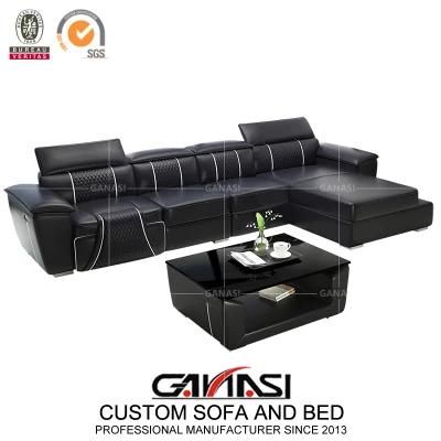 Functional Electric Recliner Home Furniture Leather Sofa Set with Tables for Livingroom