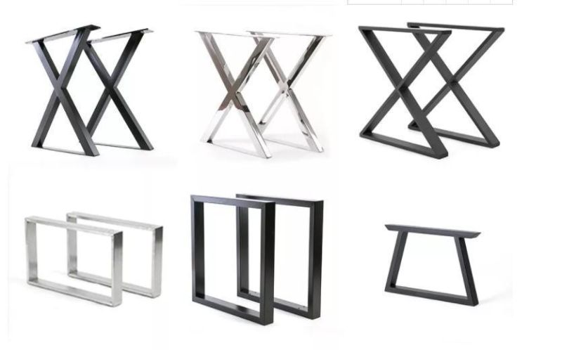 Square Tube X Shape Frame Metal Coffee Table Leg