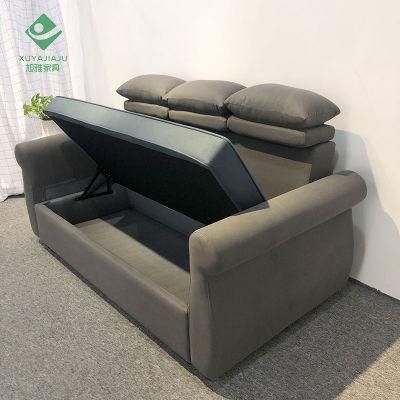 Light Green Living Room Leather Folding Convertible Sofa