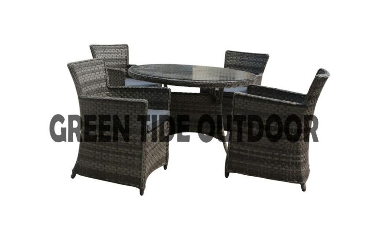 Outdoor Garden Patio Furniture Rattan Dining Sofa Set 5PCS