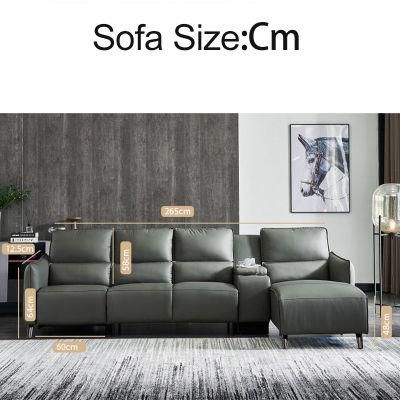 Leather Storage Functional Electric Recliner Sofa Customized Home Cinema Cup Holder Sectional Sofa with USB Charging