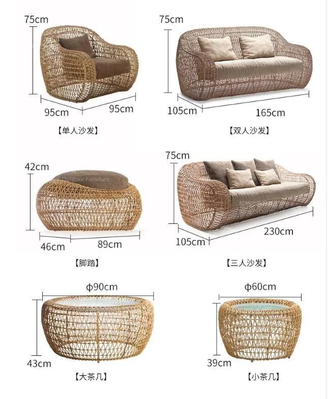 Outdoor Sofa Garden Rattan Furniture Garden Table and Chair