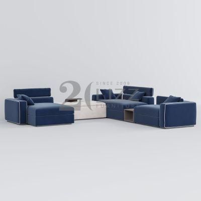Foshan Factory High End Living Room Fabric L Shape Sofa with Metal Legs Sectional Home Hotel Furniture Set