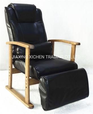Black Leather Leisure Barbershop Recliner Sofa Chair for Massage