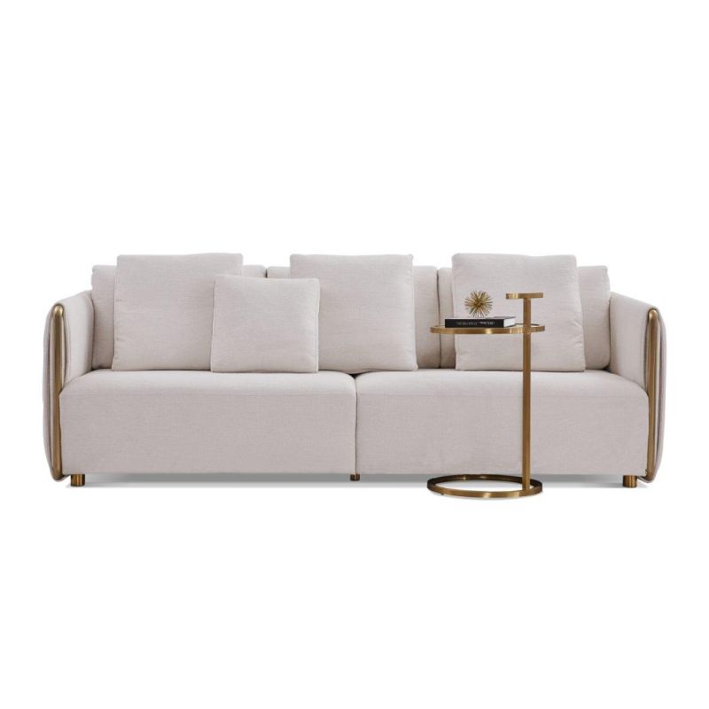 Living Room Furniture Modern Luxury Stainless Steel Hotel Lobby Reception Sofa