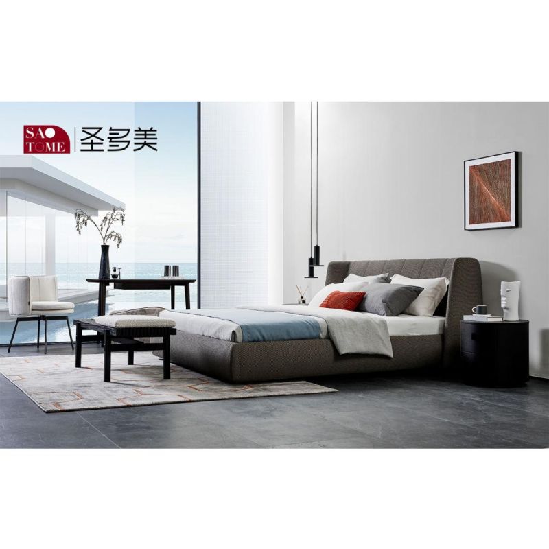 Modern Solid Wooden Home Bedroom Hotel Furniture Sofa 180m Double King Bed