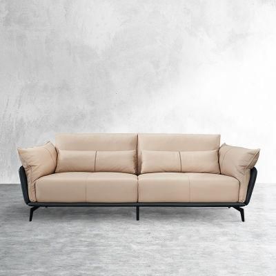 Modern Living Room Leather Furniture Contemporary Real Cattle Hide Couch Genuine Leather Upholstered Sofa Set for Home