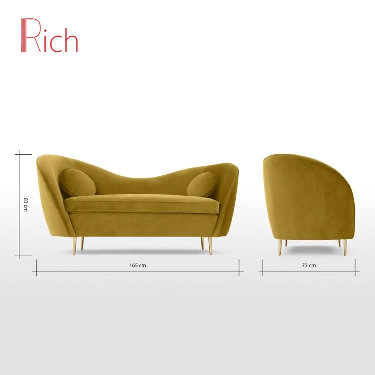 Modern Style Velvet Fabric Furniture Canape Sectional Couch Sectional Hotel Lobby Sofa
