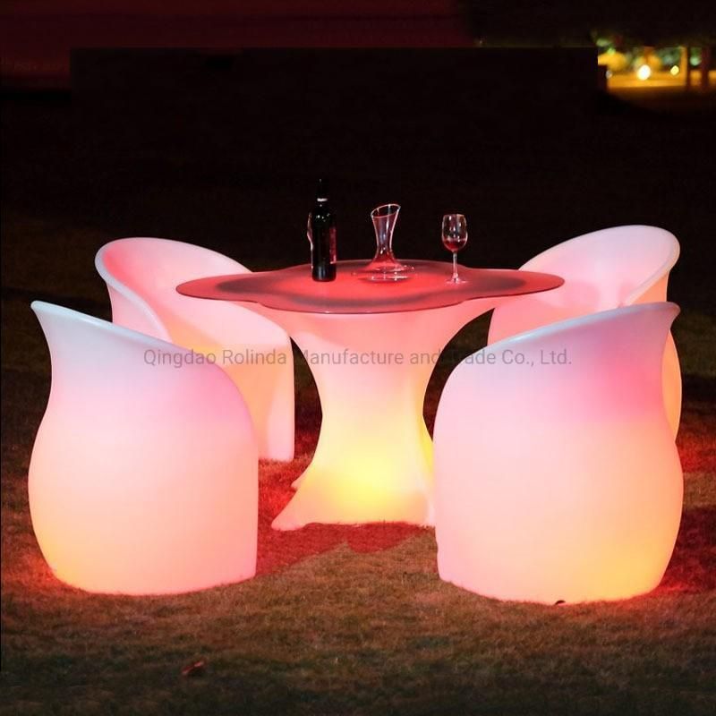 PE Plastic Cordless LED Sofa Chair LED Light up Chair for TV Furniture /Home /Nightclub Bar/Party