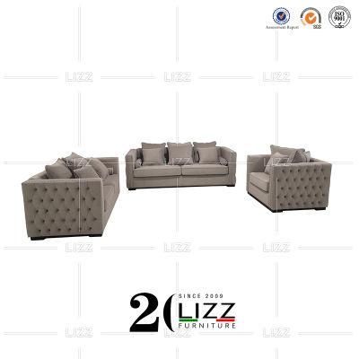 European Royal Stylish Home Sectional Velvet Fabric Sofa