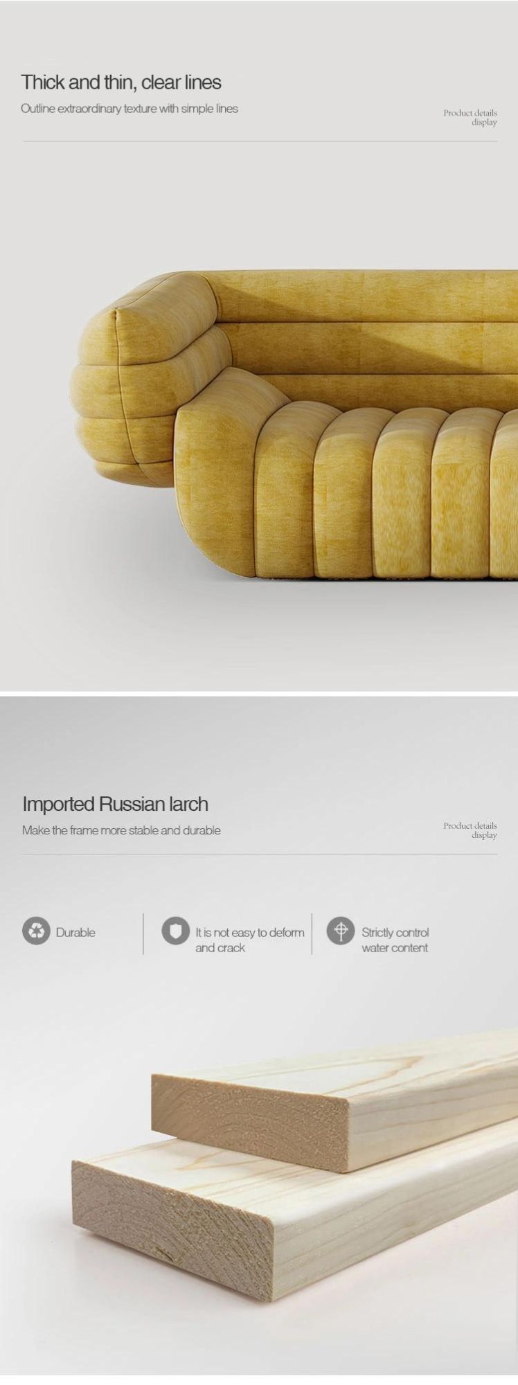 Italian Style Nordic Minimalist Modern Living Room Sofa Flannel Banana Shape Sofa
