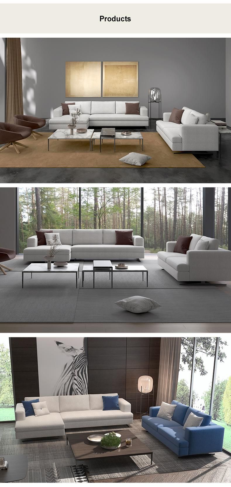 China High Back Fabric Modern Furniture L Shape Living Room Recliner Sofa