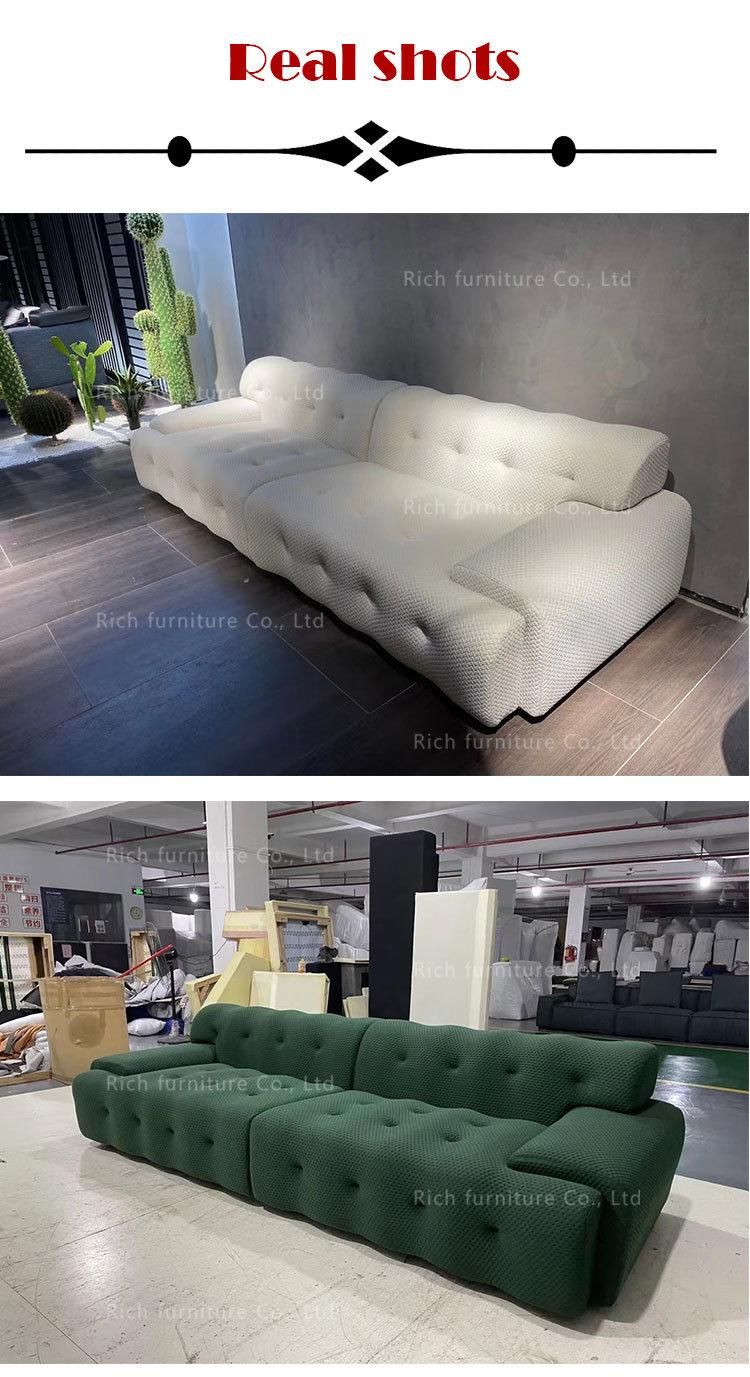 Tufted Fabric Corner Sofa Modern European Style Commercial Sectional L Shape Sofa for Living Room Italian Luxury Cozy Corner Sofa