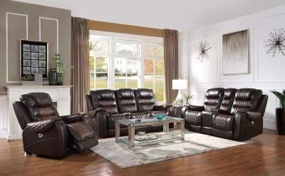 Air Leather Power Reclining Sofa with Nail Arm for Living Room Furniture