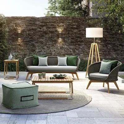 Outdoor Sofa Combination Villa Courtyard Rattan Furniture Teak