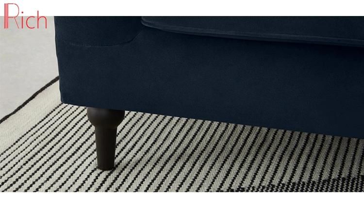 Dark Blue Chesterfield Style Furniture Velvet Modern Lounge Sofa