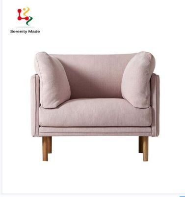 Nordic Hotel Lounge Sofa Couch with Fabric Seater Wood Metal Frame Living Room Armchair