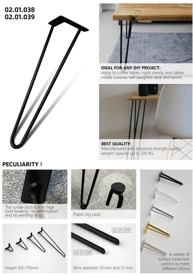 Hairpin Legs Wholesale Iron Steel Restaurant Desk Feet Metal Bench Coffee Dining Furniture Table Hairpin Legs