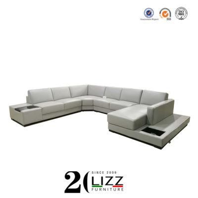 Nordic Simple Design U-Shaped Corner Leather Sofa