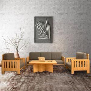 Home Furniture Bamboo Leg Three Seat Sofa Single Sofa Set