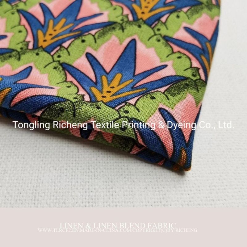 Digital Print Linen Fabric for Sofa Cushion Pillow Cover Linen Polyester Custom Furniture Fabric
