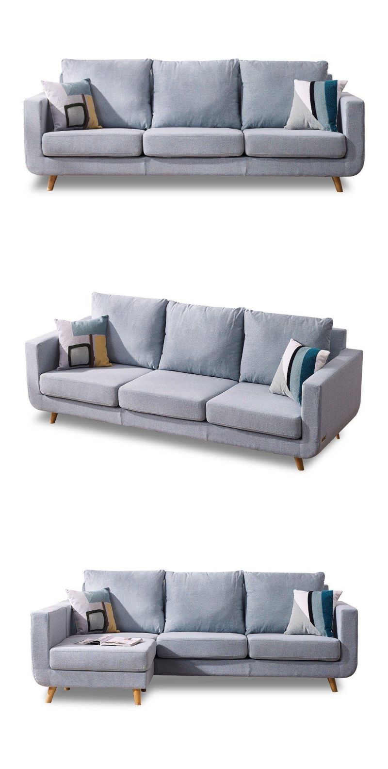 Modern Nordic Style Home Furniture Living Room Hotel Fabric Sectional Sofa