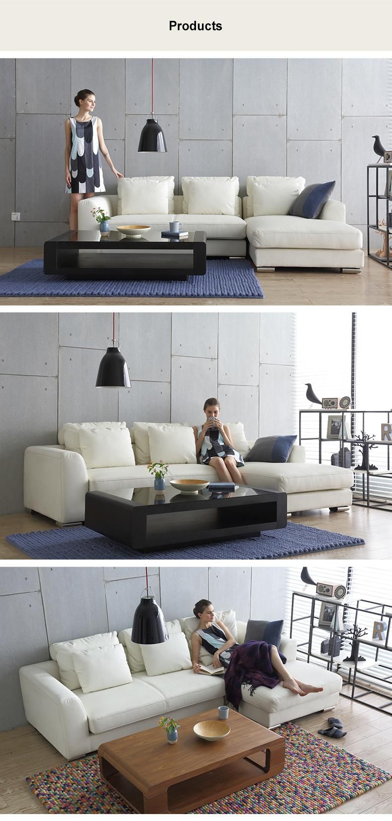 New Modern Sectional L Shape Couch Furniture Sofa