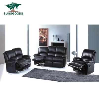 Black Colour Genuine Leather Couches, Living Room Set Sectionals, Electric Recliner Sofa Set