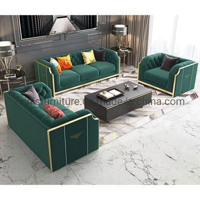 (MN-SF94) Hotel Lounge Living Room Gold Frame Fabric Sofa
