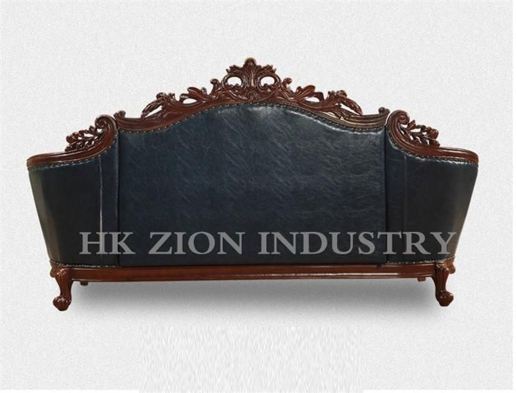 Foshan Top Quality European Antique Style Living Room Sofas Luxury Sofa Living Room Furniture House Sofa Set Hotel Setting Room Cowhide Sofa