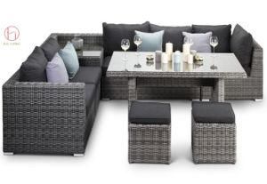 Outdoor Garden Market Rattan Wicker Aluminum Sofa Set