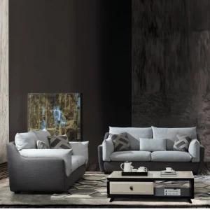 Gray 32 Fabric Sofa with Feather Pillow for Living Room