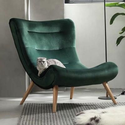 Home Furniture Velvet Upholstered Sofa Chair Living Room Chairs with Stool