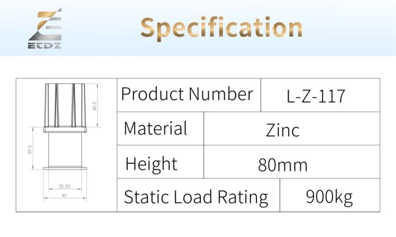 Kitchen Adjustable L-Z-118 Leg Kitchen Part Table Equipment Adjustable Leg