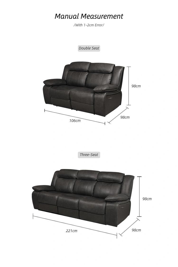 Healthtec Relax Customized Living Room Furniture Leather Recliner Sofa Set