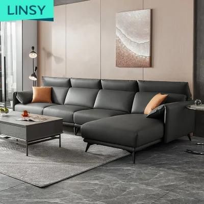 Linsy Wooden Genuine 3 Seater Real Leather Sofa with Armrest S186-a