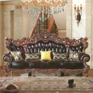Royal Luxury Style Living Room Furniture Sets Leather Sofa (808)