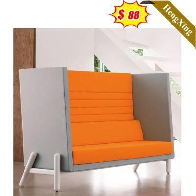 Modern Home Living Room Hotel Lobby Sofa Chairs Cheap Price Gray and Orange Fabric Lounge Chair