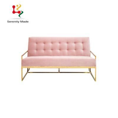 High-Quality Stylish Modern Stainless Steel Frame Leather Sofa for Living Room
