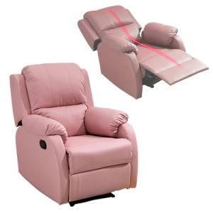 Furniture Factory Provides Pink Multi-Functional Manual Adjustment Sofa PU Fabric Recliner Sofa for Living Room Furniture