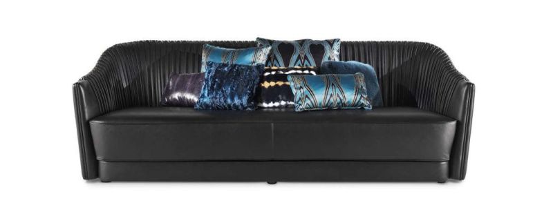 New High Quality Velvet Italian Home Furniture Sofa Set Design Luxury 3 Seater Leather Sofa Villa Living Room Furniture Set Sofa